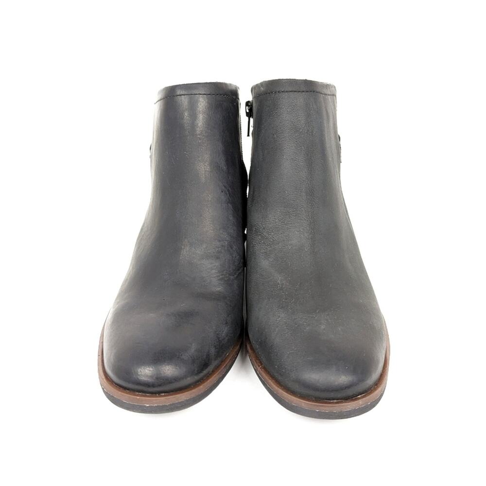 Kork Ease Sonya Booties 7.5 Black Leather Ankle Zip Comfort Casual Classic - Picture 3 of 9